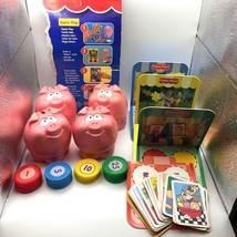 Vintage 1998 Mattel Fisher Price Piggy Banks Coins Counting Shopping Adding Game - £15.97 GBP