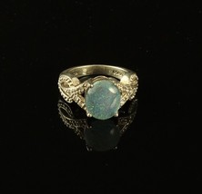 Vintage Sterling Silver Opal Prong Set CZ Infinity Ring - £27.59 GBP