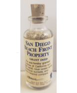 San Diego BEACH FRONT PROPERTY DEED Sand Filled 3-3/8&quot; Glass Bottle NOVE... - £9.46 GBP