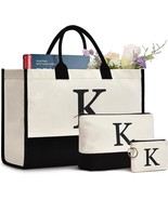 Initial Canvas Bag Birthday Gifts For Women Monogram Personalized Gifts ... - $55.91