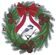 BeyondVision Custom Wreaths with Color of Nature [Chickadee Dee Wreath ] Embroid - £26.12 GBP