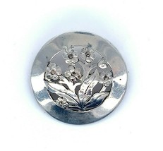 Sterling Handwrought Stavre Gregor Panis Floral Pin (#J4940) - £116.85 GBP