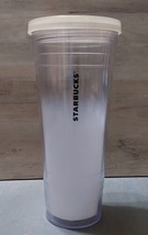 2012 Starbucks White Fade Tumbler 24 Oz Venti Clear Lid No Straw - £14.61 GBP