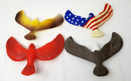 Patriotic Eagle Hawk Birds Toys USA Flag Cardinal Colorful Plastic Set o... - £11.47 GBP