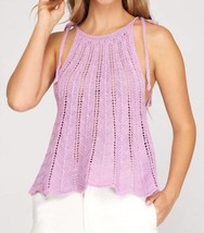 She + Sky like you do crochet top in Lilac - £22.42 GBP