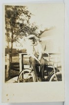 Fall River Mass, Young Carlton Sanford on Bicycle c1917 Real Photo Postcard 019 - £19.62 GBP