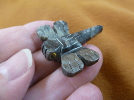 Y-DRAG-25 gray DRAGONFLY fly figurine BUG carving SOAPSTONE PERU dragonf... - $8.59