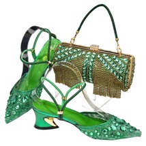 Shoes And Bag Set Sandals Designer African Italian With Matching Bag Party Shoes - £87.05 GBP
