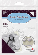 Scrapbook Adhesives Paper Photo Corners Self-Adhesive 108/Pk-Ivory - £9.32 GBP