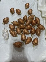 Lot Of 25 Plastic Pinecone tree Ornament And 1  Blown Glass Owl vtg? - $29.65