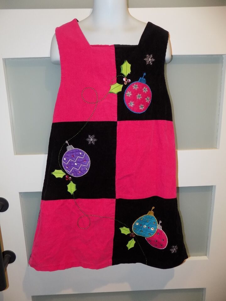 Primary image for Bonnie Jean Black/Pink Ornament Dress Size 6X Girl's EUC