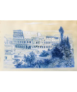 Dibujo del Coliseo de Roma. Cuadro del Coliseo. Roma dibujo. Coliseo dib... - $2,451.88 MXN