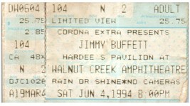 JIMMY Buffett Ticket Stub Juin 4 1994 Raleigh Nord Carolina - £32.65 GBP