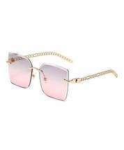 Spuka Gray &amp; Pink Ombré Chain-Accent Rimless Square Sunglasses one size - £6.70 GBP