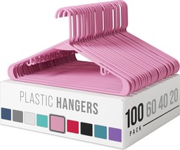 Plastic Hangers 100 Pack Pink - Clothes Hangers - Makes The - £62.77 GBP