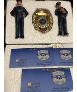NEW Vanmark Blue Hats of Bravery Set of 3 Police Ornaments 2 Policemen &amp;... - $39.55