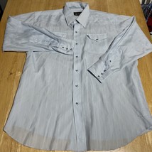VINTAGE Panhandle Slim Shirt Mens 17.5-35 Ivory Pearl Snap Cowboy Wester... - $15.45