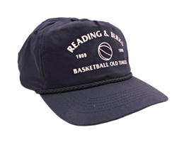 Vintage Reading Berks 100% Cotton Basketball Old Timers Snapback Cap Blu... - £18.45 GBP