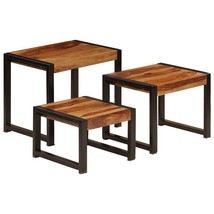 vidaXL Solid Sheesham Wood Nesting Side Tables Set 3-Piece Set - $141.99