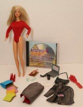 Vintage 1999 Working Woman Barbie Talking Doll Accessories CD computer p... - $15.81