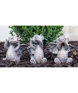 Set of 3 See Hear Speak No Evil Funny Hatchling Baby Dragons Fantasy Fig... - $48.30 CAD