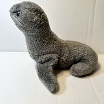 Vintage R Dakin Gray Arctic Harp Seal Plush Stuffed Animal Nutshell Filling 1976 - £11.63 GBP