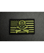 NVG Skull &amp; Bones United States Flag Embroidered Patch Sheriff Police SW... - $155.17 MXN
