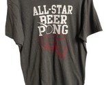 Old Navy Men&#39;s T-Shirt Large Gray All Star Beer Pong 100% Cotton Not Worn - $14.11