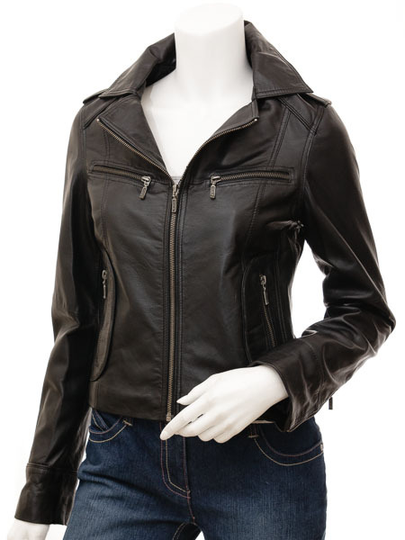 LE Women Iconic Black Leather jacket