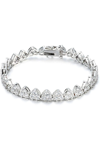 ADIRFINE 18K Gold Plated Cubic Zirconia Hearts Tennis Bracelet - £25.51 GBP