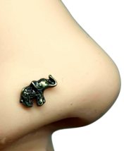 Elephant Nose Stud Lucky (Trunk Up) Bronzed 20g (0.8mm) Nose Ball End 316L Steel - £3.90 GBP