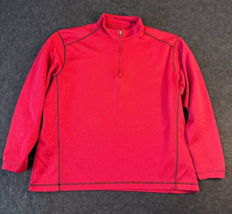 Pebble Beach Performance Golf 1/4 Zip Pullover Long Sleeve Red Men&#39;s Size Large - £11.82 GBP