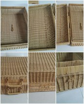 Vintage Woven Wicker Briefcase Style Look Picnic Basket - £16.76 GBP