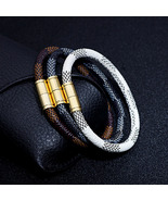 Classic Plaid Leather Bracelet - £6.68 GBP