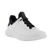 Ecco Men&#39;s ATH-1FM Luxe Tie Leather Sneaker Streetwear Comfort Shoe White Black - £54.39 GBP