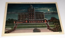 Postcard The Famous Cavalier Hotel At Night Rare View Virginia Beach VA Moon - £6.31 GBP