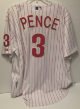 HUNTER PENCE #3 Philadelphia Phillies MLB White Red Pinstripe Baseball Jersey 52 - $55.14