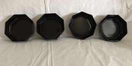 Arcoroc Black Glass Octime Octogon Bowls Set of 4 Made in France Vintage - £15.02 GBP