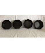 Arcoroc Black Glass Octime Octogon Bowls Set of 4 Made in France Vintage - £15.14 GBP