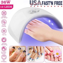 36W LED UV Lamp Nail Gel Dryer 12 LEDs Acrylic Curing Light Spa Professi... - £19.37 GBP