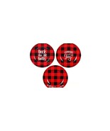 Melamine Black and Red Buffalo Check Christmas Charger Plates 13 in. - $74.13 MXN