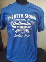 PHI BETA SIGMA FRATERNITY T-SHIRT Phi Beta Sigma Vintage T-Shirt Blue Cr... - $20.00