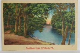 Apollo Pennsylvania Scenic View  Greetings 1946 to Vandergrift PA Postcard T12 - £6.25 GBP
