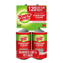 Scotch-Brite Lint Roller, 2 Rollers, 60 Sheets Per Roller, 120 Sheets Total - £11.38 GBP