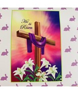 Easter He Is Risen Lilies Cross Garden Flag Indoor Outdoor Religious 18x... - £7.07 GBP