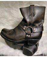 Frye Harness 8R Moto Boots 700 Women 8.5M Ankle Biker Square Toe Western - €214,21 EUR