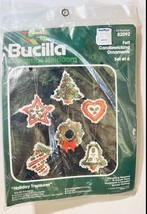 Bucilla Christmas Heirlooms Felt Candlewicking Ornaments Set of 6 #82092... - $19.79