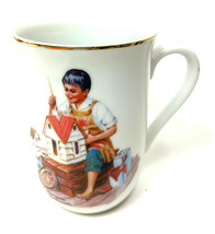 Norman Rockwell Museum Coffee Mug A Dollhouse For Sis Porcelain 982 Japan - £2.79 GBP