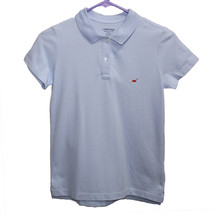Lands&#39; End Girl&#39;s Medium 10/12, Short Sleeve Mesh Polo Shirt, Blue w/ Dog - £11.98 GBP