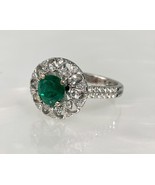 18K White Gold Emerald Diamond Engagement Ring - $4,700.00